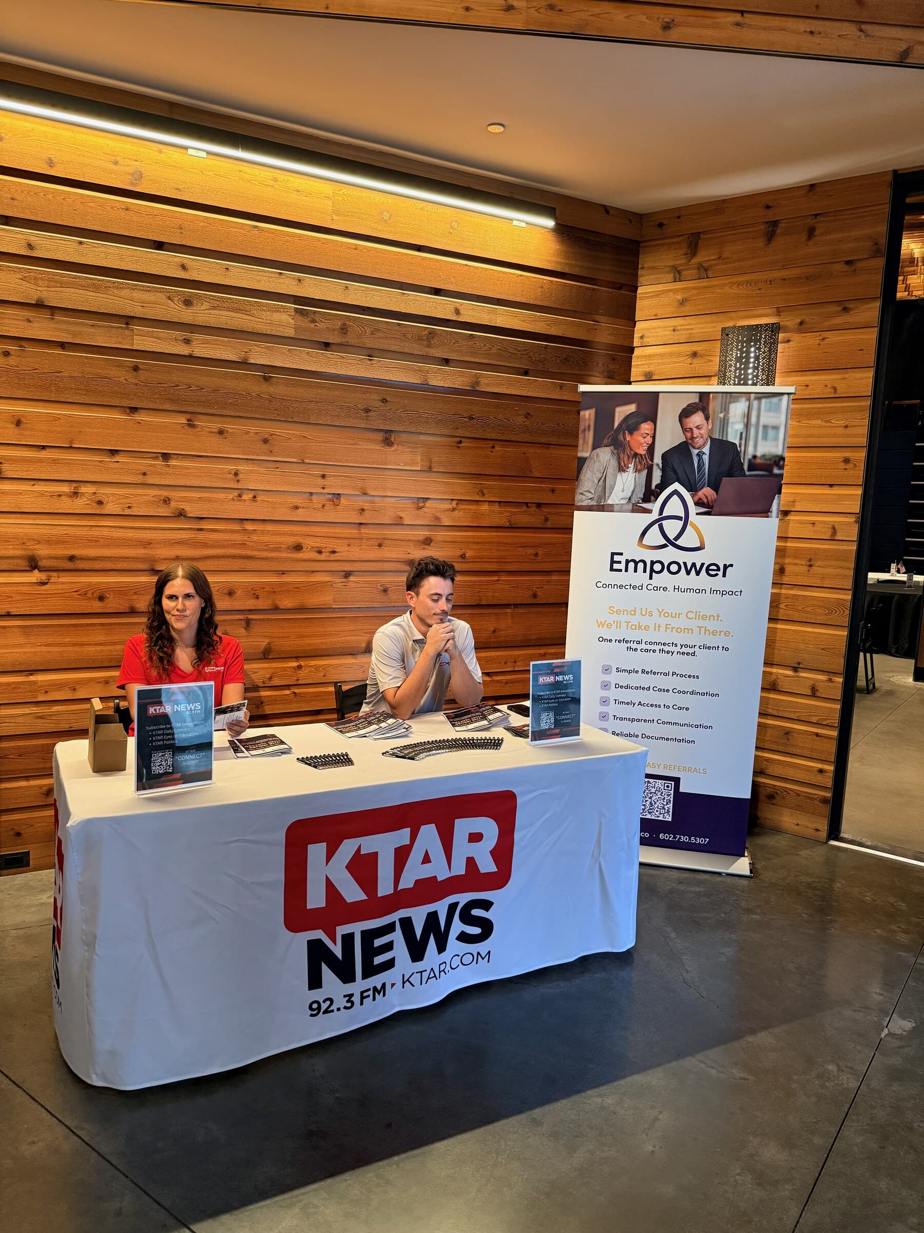 KTAR News welcome table at The Issues That Matter town hall