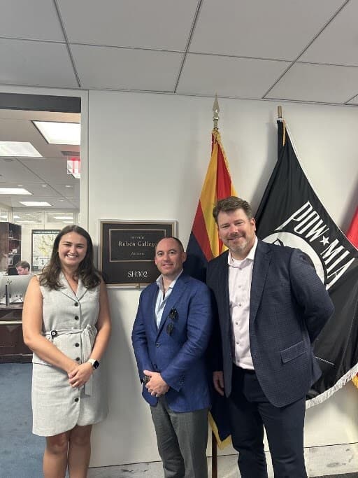 Dr. Loeb with Jon Towers and Victoria Carle during a Senate office visit